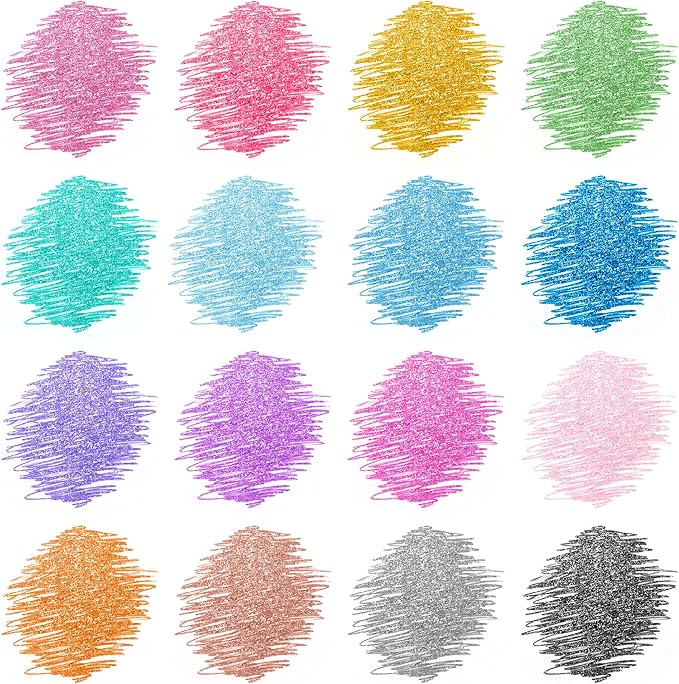 Glitter Gel Pens, 16 Pack Colored Glitter Pens, 0.7mm Retractable Colorful Sparkle Gel Pen Markers, Sparkly & Pastel Colors, Gifts Trendy Stuff for Journaling Coloring Supplies