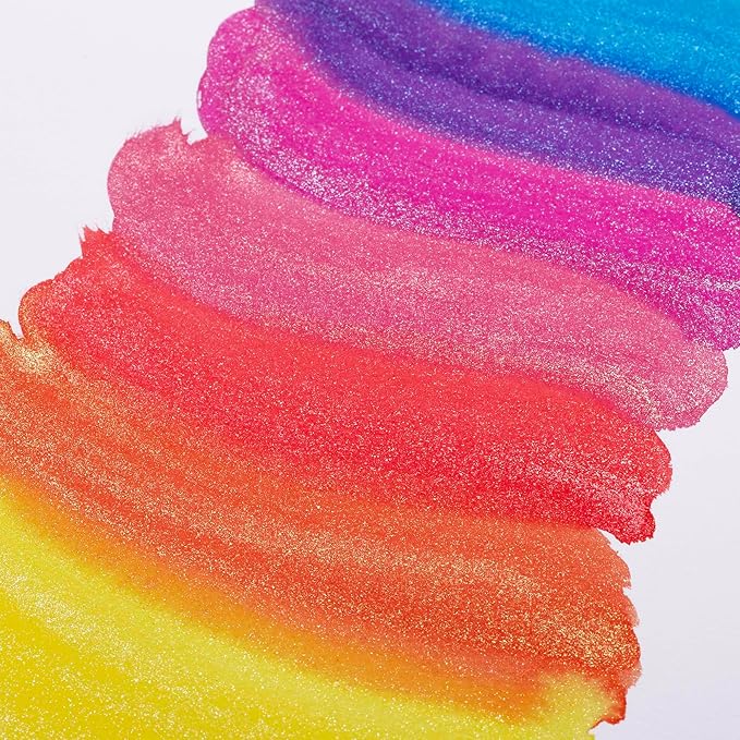 Soho Urban Artist Glitter Bomb Watercolor Paints - 12 Glitter Watercolor Paint Colors, Semi-Moist, Ultra-Sparkly for Shimmering Mixed-Media Art & Journaling