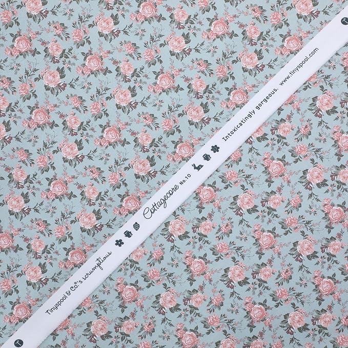 Tinyspool & Co. 100% American Cotton Fabric – 3 Yard Cut Quilting Fabric – Prewashed Preshrunk Yardage for Quilt Backing Borders Binding Sewing Crafts – Cottagecore No.10 – Vintage Green