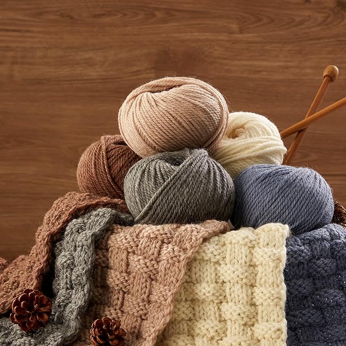 100% Merino Wool Yarn, 3-Ply Luxurious and Soft Yarn for Hand Knitting & Crocheting (Light Blue, 3Balls)