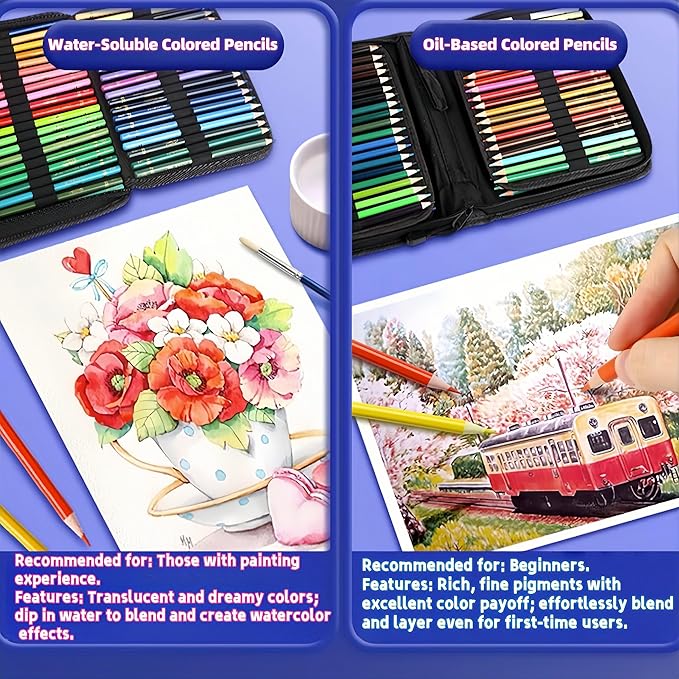 Premium Colored Pencils Set - Artist-Grade, Soft Oil-based Colored Pencils for Vibrant Drawing, Coloring & Sketching, Perfect for Artists, Beginners & Adults (72 pcs)