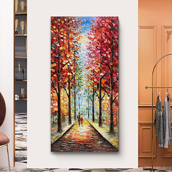 48x24 Inch Romantic Theme Modern Abstract Mural Large Wall Art Landscape Oil Painting, Canvas Art Decoration Interior Wall Decoration