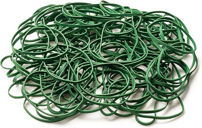 PlasticMill Green Rubber Bands Size 33 (3 1/2" x 1/8") - #33 Colored Rubber Bands Office Supplies - Strong, Elastic Bands for Crafts, Balloon Garland, Cash, File Folders (1,000-Pack)