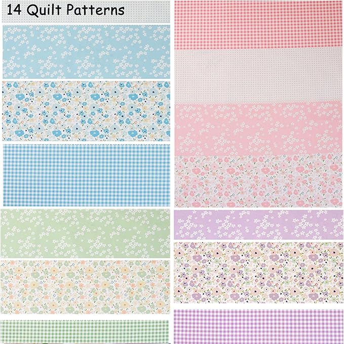 Hanjunzhao 42 Pcs Layer Cake Fabric for Quilting 10 inch - Layer Cakes 10 inch Squares for Quilting - Fabric Squares 10x10-10" Cotton Material for Sewing - Sweet Garden