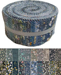 Jelly Roll Fabric 100% Cotton Quilting Fabric, 40 Pre-Cut Strips (2.5 x 44 Inch) for Quilting and Sewing - 20 Assorted Floral Prints- Londen Sky