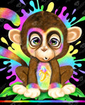 DIAMOND ART CLUB Rainbow Lil Monkey Diamond Painting Kit, Fun DIY Crafts for Adults, Round Diamond Art Canvas, 13" x 16"