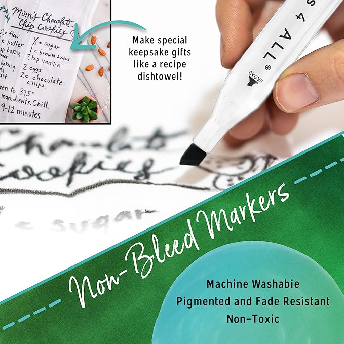Crafts 4 All Fabric Markers for Clothes - Pack of 2 No Fade, Dual Tip Permanent Fabric Pens - No Bleed, Machine Washable Shoe Markers for Fabric Decorating - Laundry Marker, Erases Stains Easily