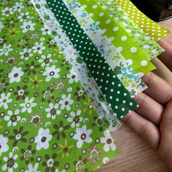 42 Pieces Cotton Fabric Squares for Quilting,9.8 x 9.8 inches, Floral and Pattern Prints, Pre-Cut Bundle for DIY Sewing