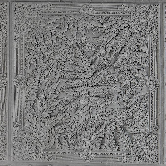 Fern Leaves Clay Texture Roller (4") - Forest Set #01 - Embossing Pattern Roller for Polymer & Ceramic Clay, Pottery & Crafts