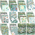 Kinlop 600 Pcs 4 x 4 Inch Cotton Fabric Square Precut Quilting Squares Printed Floral Patchwork Fabric Bundles for DIY Craft Sewing Clothing Accessory(Green)