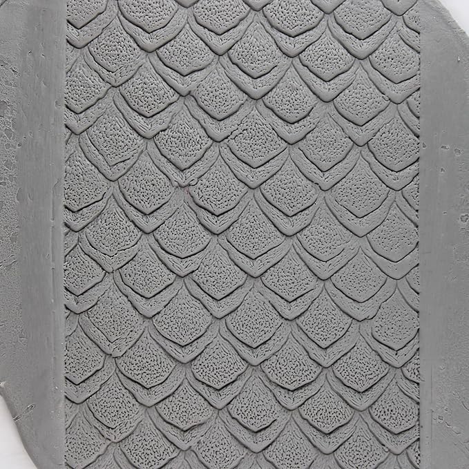 Scales Clay Texture Roller (4") - Seamless Set #02 - Embossing Pattern Roller for Polymer & Ceramic Clay, Pottery & Crafts
