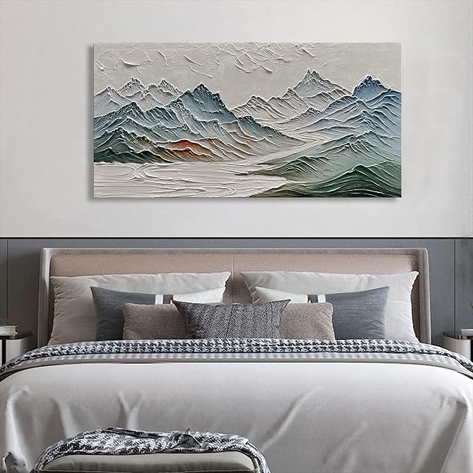 Art Modern Abstract Art Oil Painting Mountain Landscape Home Office Corridor Wall Decorative Art 24x48 inches