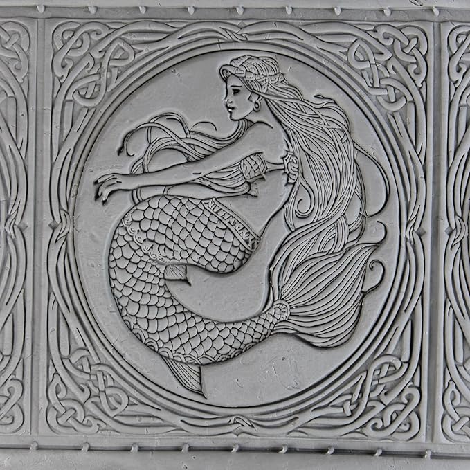 Mermaid Clay Texture Roller (4") - Ocean Set #01 - Embossing Pattern Roller for Polymer & Ceramic Clay, Pottery & Crafts