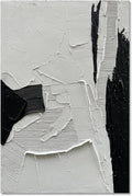 NANKAI Art Hand-Painted Black and White Texture Oil Painting Modern Minimalist Abstract Art 45x30 inch Large Home Wall Deco Art Painting
