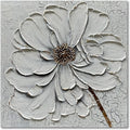 Art Hand-Painted White Texture Art Oil Painting White Flower Painting 30x30 inch Abstract Home Wall Decorative Art