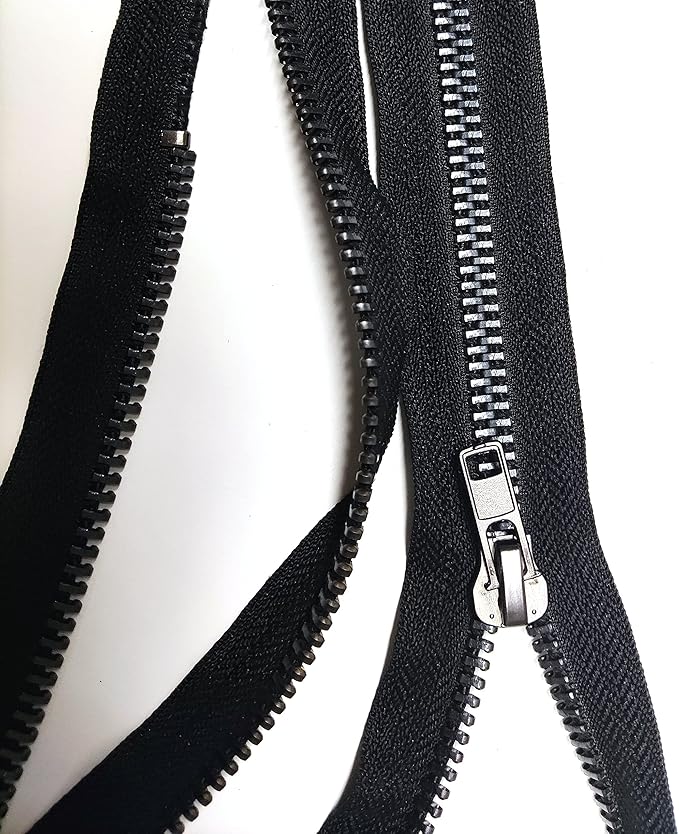 Leekayer #10 25 Inch Separating Jacket Zipper Black Nickel 63.5 cm Metal Zipper for Sewing Crafts Dress Bag Coats Heavy Duty DIY Handmade Replacement Zippers (25" Nickel)