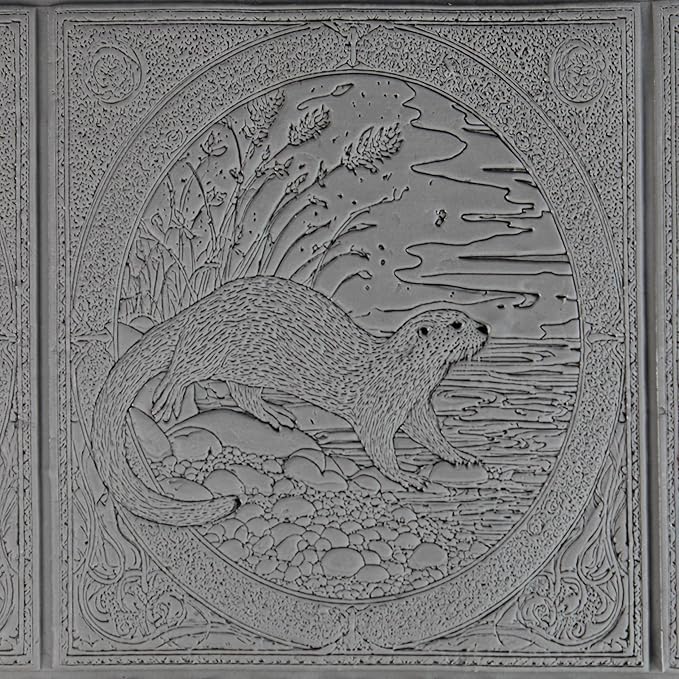 Otter Clay Texture Roller (4") - Freshwater Set #01 - Embossing Pattern Roller for Polymer & Ceramic Clay, Pottery & Crafts