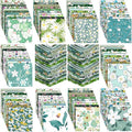 Ganeen 500 Pcs 5 x 5 Inches Cotton Fabric Squares Precut Quilting Fabric Bundles Solid Colors Quilt Material for DIY Craft Sewing Embroidery(Green Floral)