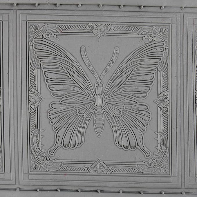 Butterfly Clay Texture Roller (4") - Insect Set #01 - Embossing Pattern Roller for Polymer & Ceramic Clay, Pottery & Crafts