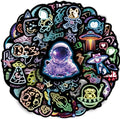 75 Pcs Neon Space Planets Stickers for Kids, Vinyl Astronaut Sticker for Water Bottle, Waterproof Laptop Decals for Teens Girls Boys Adults