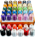 New brothread 42 Spools 1000M (1100Y) Polyester Embroidery Machine Thread Kit for Professional Embroiderer and Beginner Each Spool with Locking Base Resists Thread Tangling
