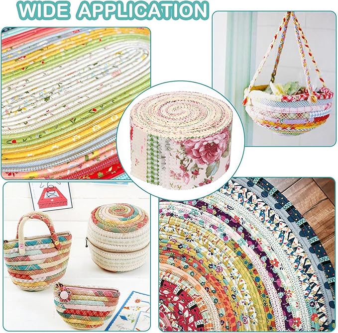Jelly Rolls for Quilting Clearance 42 Strip 2.5" x 44" - Cotton Jelly Roll Fabric Strips for Quilting, Sewing, Blanket, Rug, Home Decor, and Purse Making, Vintage Floral