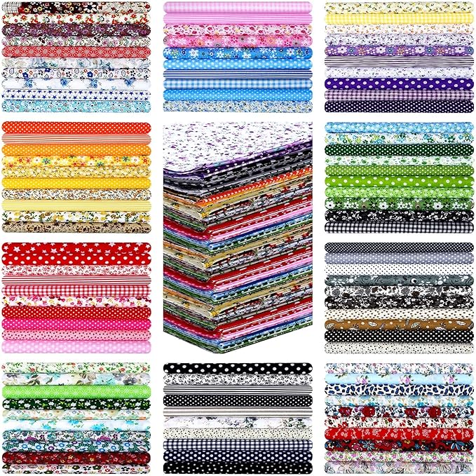 Tudomro 100 Pieces 10 x 10 Inches Cotton Fabric Squares Patchwork Quilting Fabric Bundles Layer Precut Quilt Material for DIY Craft Sewing Cloths Handmade Accessories(Floral)