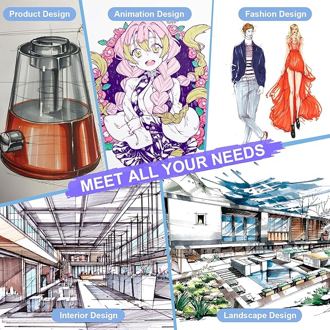 Alcohol Markers Set, 72 Colors Dual Tip Art Marker for Kids Sketching Adult Coloring, Permanent Drawing Marker with Case and Holders