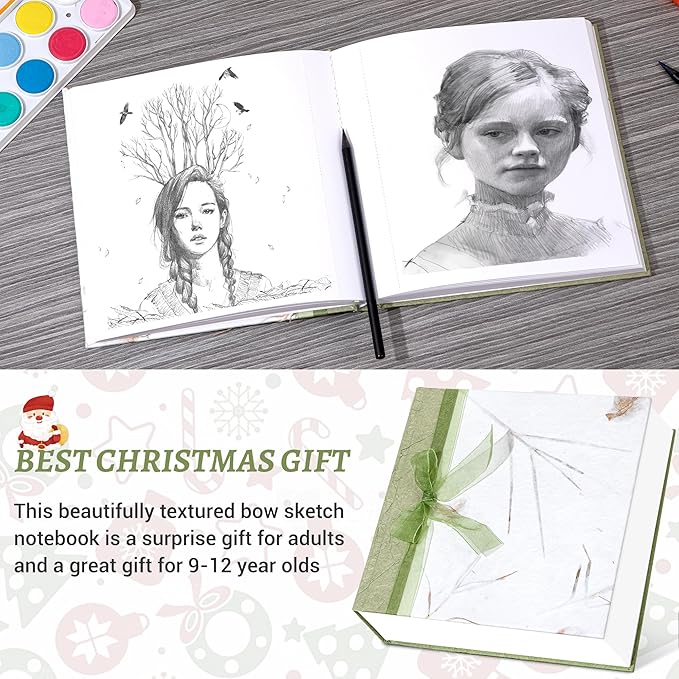 Yoment 8 x 8 Hardcover Small Sketch Book Sketchbook for Drawing 185GSM Thick Paper 160 Pages Square Art Mixed Media Sketch Books Sketch Pad for Women Adults