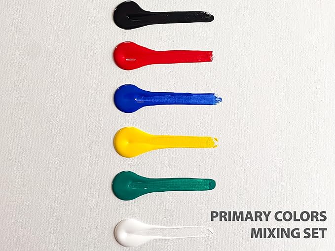 milo Acrylic Paint Set of 6 Colors | 4 oz Bottles | Student Primary Colors Acrylics Painting Pack | Made in the USA | Non-Toxic Art & Craft Paints for Artists & Hobby Painters
