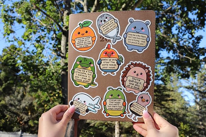 200Pcs Emotional Support Buddies Stickers, Positive Affirmation Sticker Pack, Cute Animal Vinyl for Water Bottle Laptop Computer Luggage... Inspirational Mental Health Decoration for Kids Teens (200)