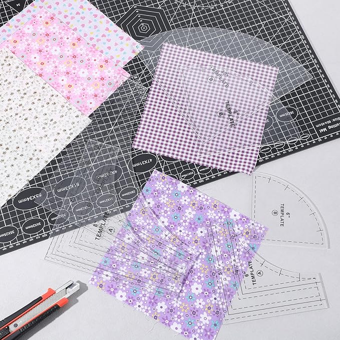 3 Set Drunkards Quilting Templates 10, 8, 6 Inch Quilting Rulers for Cutting Patterns with 1/4" Seam Allowance Supplies for Sewing Cut Measurement DIY Craft Quiltings Tools