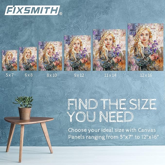 FIXSMITH Canvas Boards for Painting 6x8 Inch, Super Value 12 Pack White Blank Canvas Panels, 100% Cotton Primed, Painting Art Supplies for Professionals, Hobby Painters, Students & Kids
