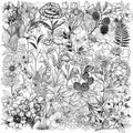 50Pcs Black and White Flower Stickers Pack, Aesthetic Plant Stickers for Laptop Journal Scrapbooking Wall Luggage Water Bottle Skateboard Planner, Waterproof Transparent PET Decals