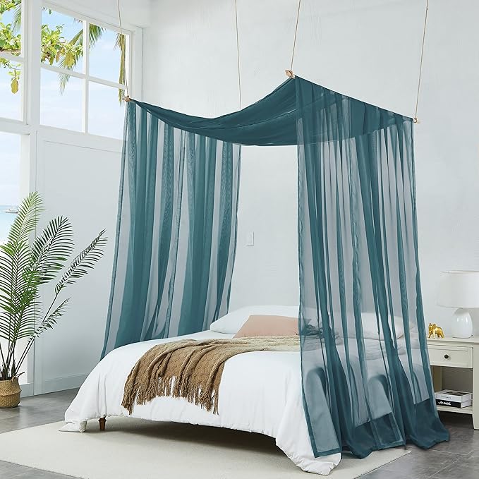 Warm Home Designs Wedding Arch Draping Fabric Bundle Has 2 288 Inch (24 Feet) Scarves in Dusty Blue Fabric for Wedding Decoration. AD D Blue & D Blue 288”