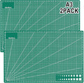 2 PCS Self Healing Cutting Mat 12" x 18": Sewing Rotary Cutting Mat for Crafts and Fabric Sewing Scrapbooking Quilting and Precision Cutting (2, Green)