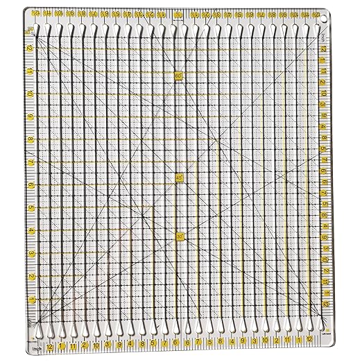 HONEYSEW Quilting Template Ruler Slotted Rulers Sewing Quilt Strip Rulers Guides for Fabric Precise Cutting Quilting Patterns Supplies 12.5"x12.5"