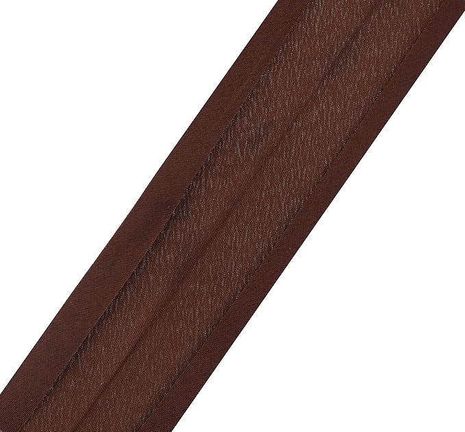 Mandala Crafts 55 Yards 1 Inch Brown Double Fold Bias Tape for Sewing - Bias Binding Tape for Quilting Binding, Hemming, Seam, and Fabric Piping