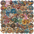 50PCS Steampunk Gear Stickers – Vintage Mechanical Clockwork Transparent Scrapbooking Stickers for Journaling, Resin Crafts, Laptop, Gift Decoration, Retro Industrial Punk Aesthetic