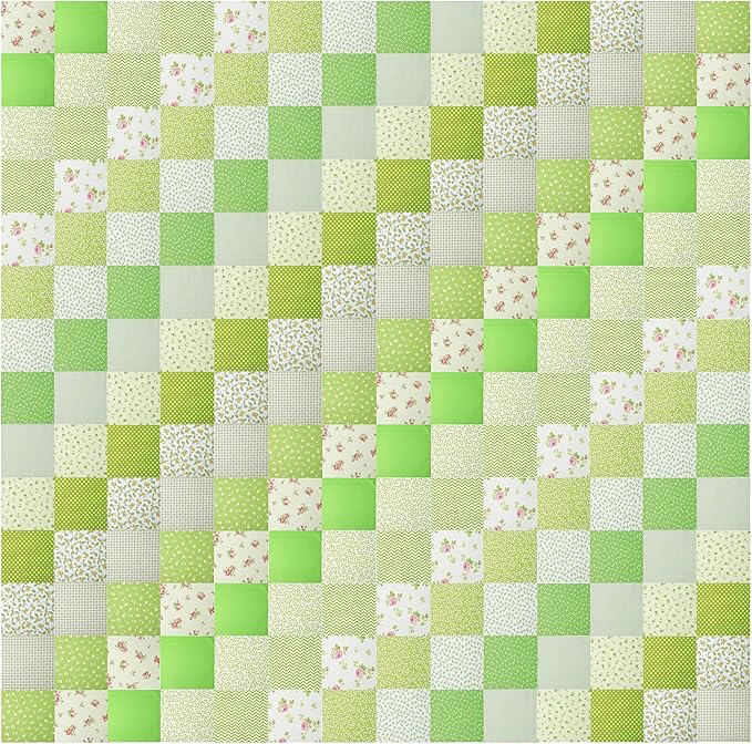 Green Layer Cake Fabric for Quilting 10 inch, Layer Cake Fabric Clearance, Pre-Cut Fabrics Quilt Squares 10x10 for Quilting,Sewing, and DIY Patchwork Crafts, Green