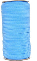 Mandala Crafts 10mm 50 Yds Roll of Sky Blue Elastic Bands for Sewing - 3/8 Flat Elastics Cord - 3 8 Inch Braided Stretch Straps for Crafting