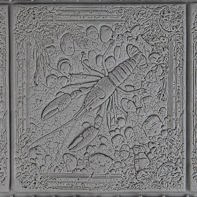 Crayfish Clay Texture Roller (4") - Freshwater Set #01 - Embossing Pattern Roller for Polymer & Ceramic Clay, Pottery & Crafts