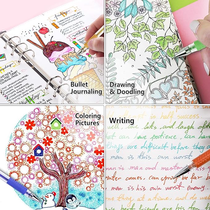 Lelix Gel Pens, 120 Pack Gel Pen Set, 60 Unique Colors with 60 Refills for Adults Coloring Books Drawing Doodling Crafts Scrapbooking Journaling