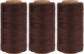 Lusecarl Polyester Thread 110 Yards Each Spool for Hair Extensions 3 Rolls Hair Weave Sewing Threads for Hand Sewing, Hair Extensions, Making Wigs DIY (3 Thread, Brown)