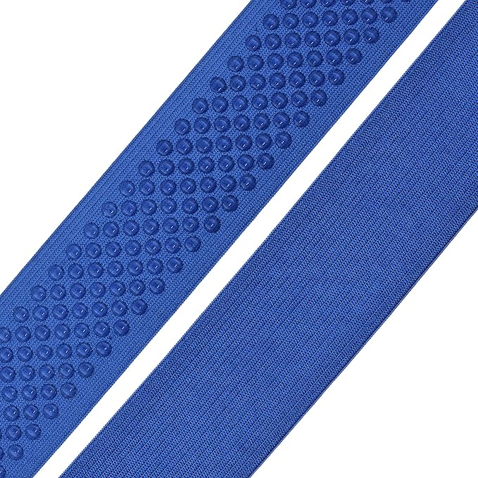 Mandala Crafts 1.5 Inch Elastic Silicone Gripper Tape for Clothing - 10 Yds Dotted Non Slip Elastic Band for Sewing - Denim Silicone Flat Fabric Stretchy Ribbon Straps