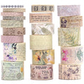 20 Rolls Vintage Washi Tape Set Retro Arts Adhesive Tapes Fleeting Monologue Decorative Masking Tape Sets for Craft, Kids, Scrapbook, DIY, Gift Wrapping (Wilderness Remians)