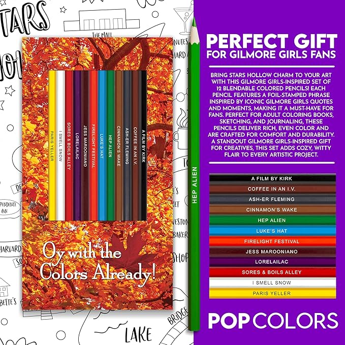 Oy With the Colors Already Colored Pencil Set – 12 Pencils with Fun and Creative Foil-Stamped Designs, Ideal Gifts and Supplies for Creative Minds – Assorted Colors