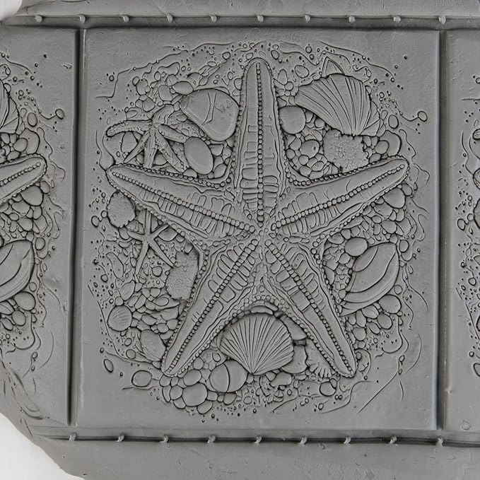Starfish Clay Texture Roller (4") - Ocean Set #01 - Embossing Pattern Roller for Polymer & Ceramic Clay, Pottery & Crafts