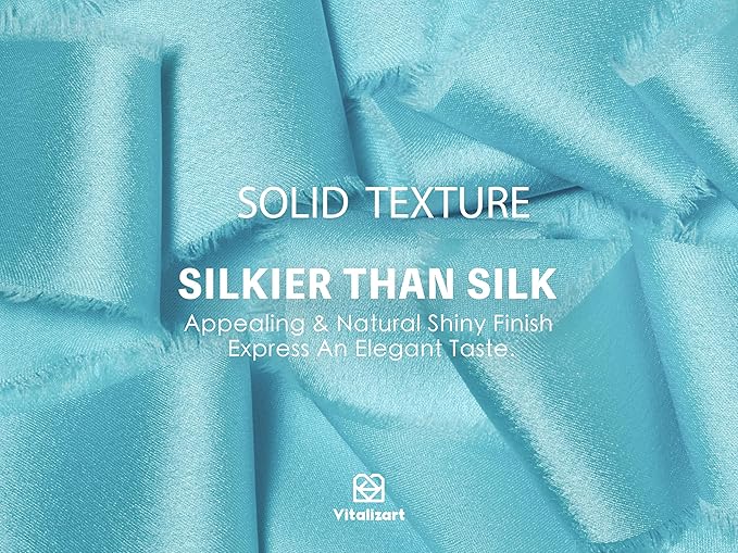 Vitalizart Silk Satin Ribbon 1-1/2 inch Baby Blue Handmade Frayed Ribbons for Gift Wrapping Baby Shower Wedding Bridal Bouquets Holiday Decor 15 Yard