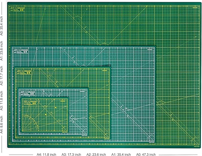 Elan Cutting Mat A4 Green, Self Healing Cutting Mat 9x12 Inch, 5-Ply Craft Board Green, Hobby Board for Crafts 9x12 Inch